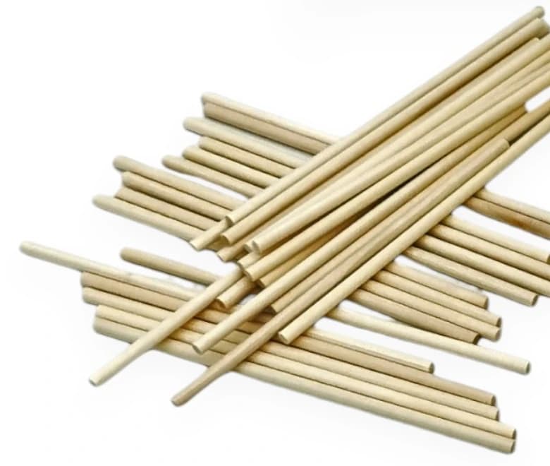 Close-up of the natural wooden Wooden Mess sticks