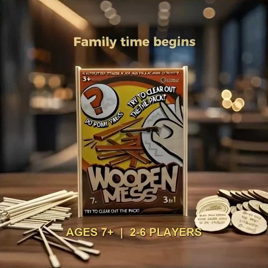 Wooden Mess game box and components